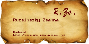Ruzsinszky Zsanna névjegykártya
